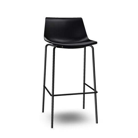 SUFFLE-STOOL-SEAT,-BLACK-SHELL-/-4-LEG-METAL